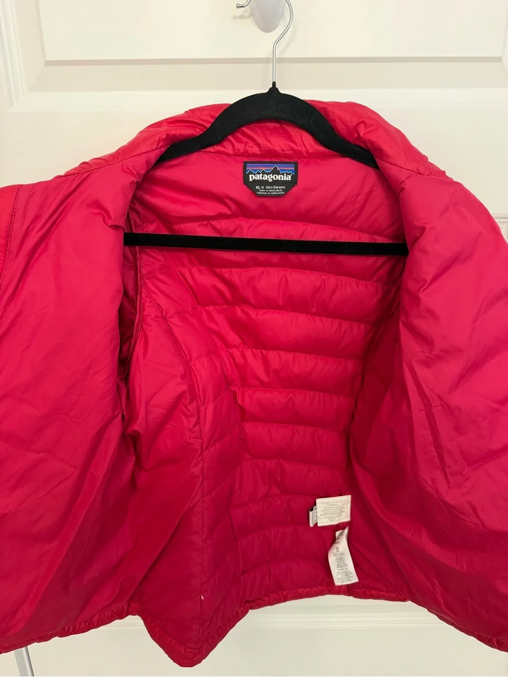 Patagonia Kids XL (14) Down Sweater Jacket Pink Magenta Full Zip Puffer